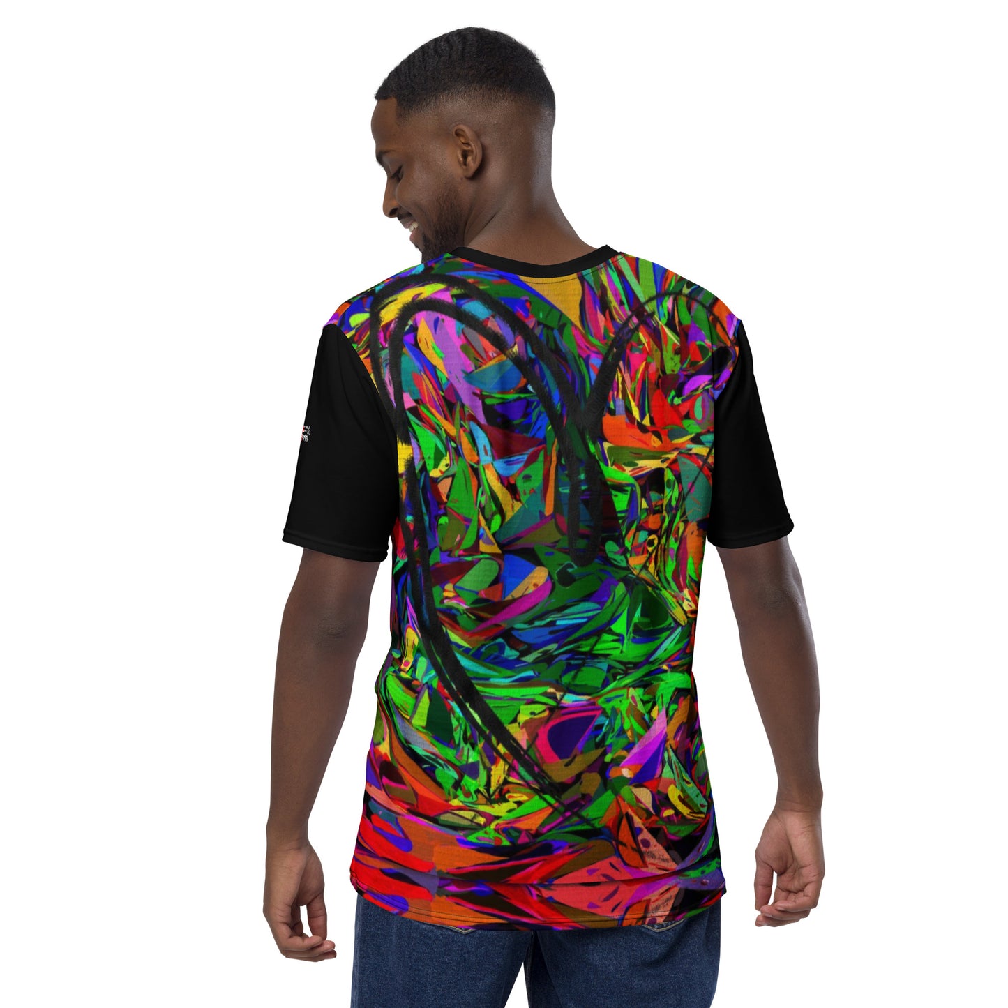 Men's Neon Graphic T-Shirt – Abstract Streetwear Tee by Hipyfi with bold colorful print Back-2