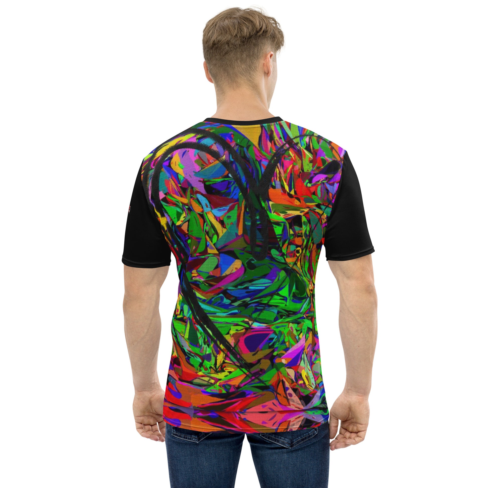 Men's Neon Graphic T-Shirt – Abstract Streetwear Tee by Hipyfi with bold colorful print Back