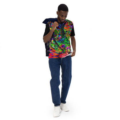 Men's Neon Graphic T-Shirt – Abstract Streetwear Tee by Hipyfi with bold colorful print Front-2
