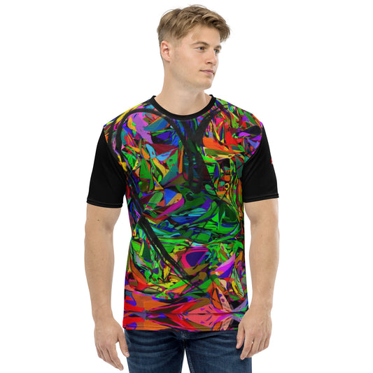 Men's Neon Graphic T-Shirt – Abstract Streetwear Tee by Hipyfi with bold colorful print Front
