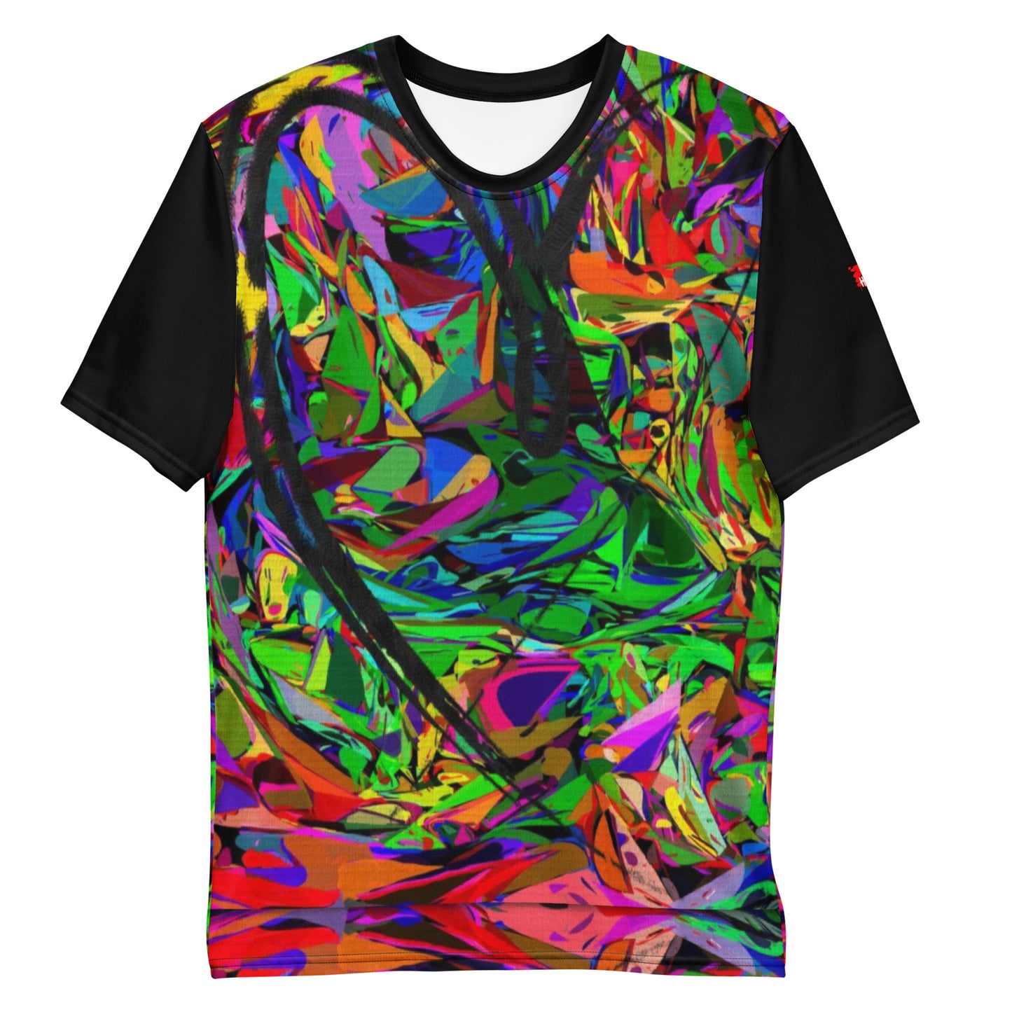 Men's Neon Graphic T-Shirt – Abstract Streetwear Tee by Hipyfi with bold colorful print Front-4
