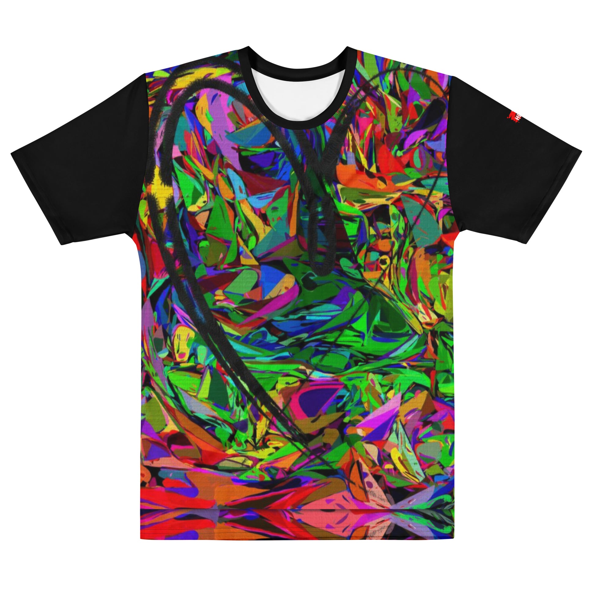 Men's Neon Graphic T-Shirt – Abstract Streetwear Tee by Hipyfi with bold colorful print Front-3