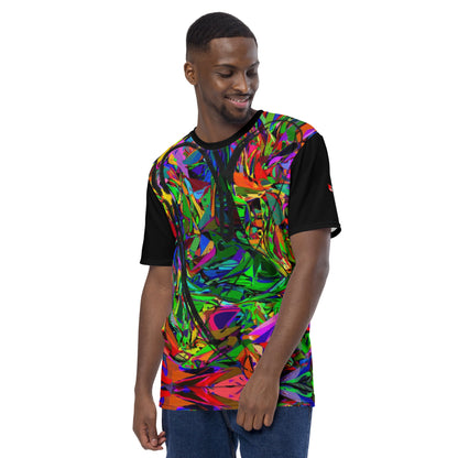 Men's Neon Graphic T-Shirt – Abstract Streetwear Tee by Hipyfi with bold colorful print Left-2