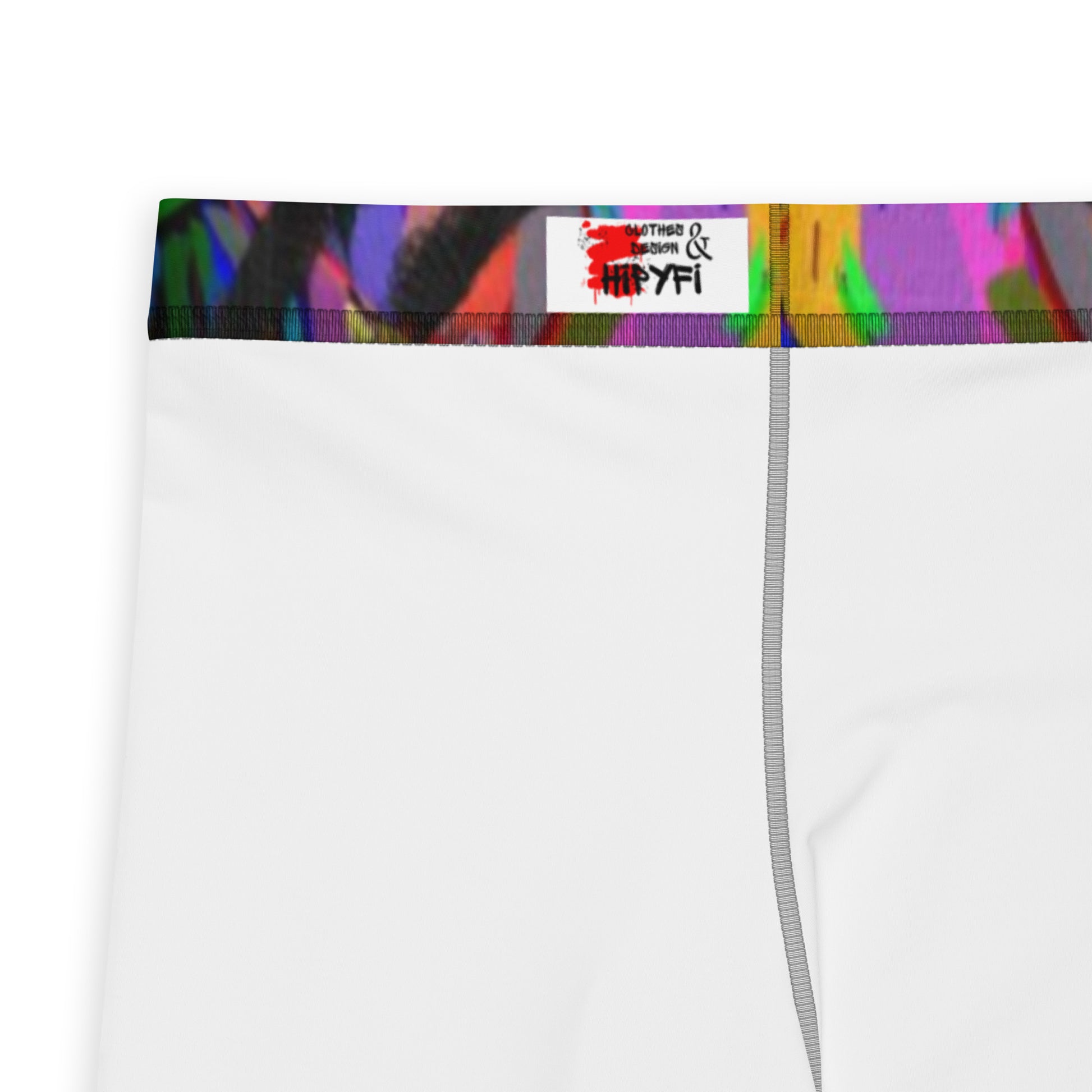 Men's abstract leggings with colorful street art design by Hipyfi, featuring 4-way stretch fabric for comfort and performance. product-details