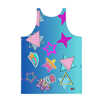 80s Pop Slang Men's Tank Top – Retro comic-style graphic sleeveless shirt by Hipyfi Clothes & Design. Back-6