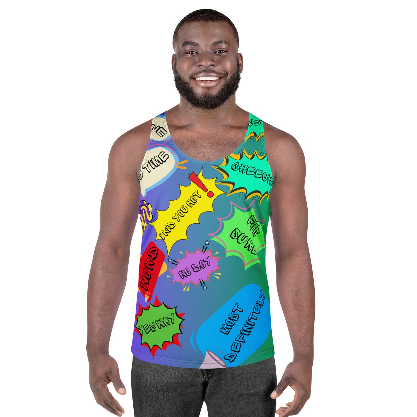 Men’s 80s Pop Art Tank Top with Neon Memphis Design – Hipyfi Clothes & Design. front-2