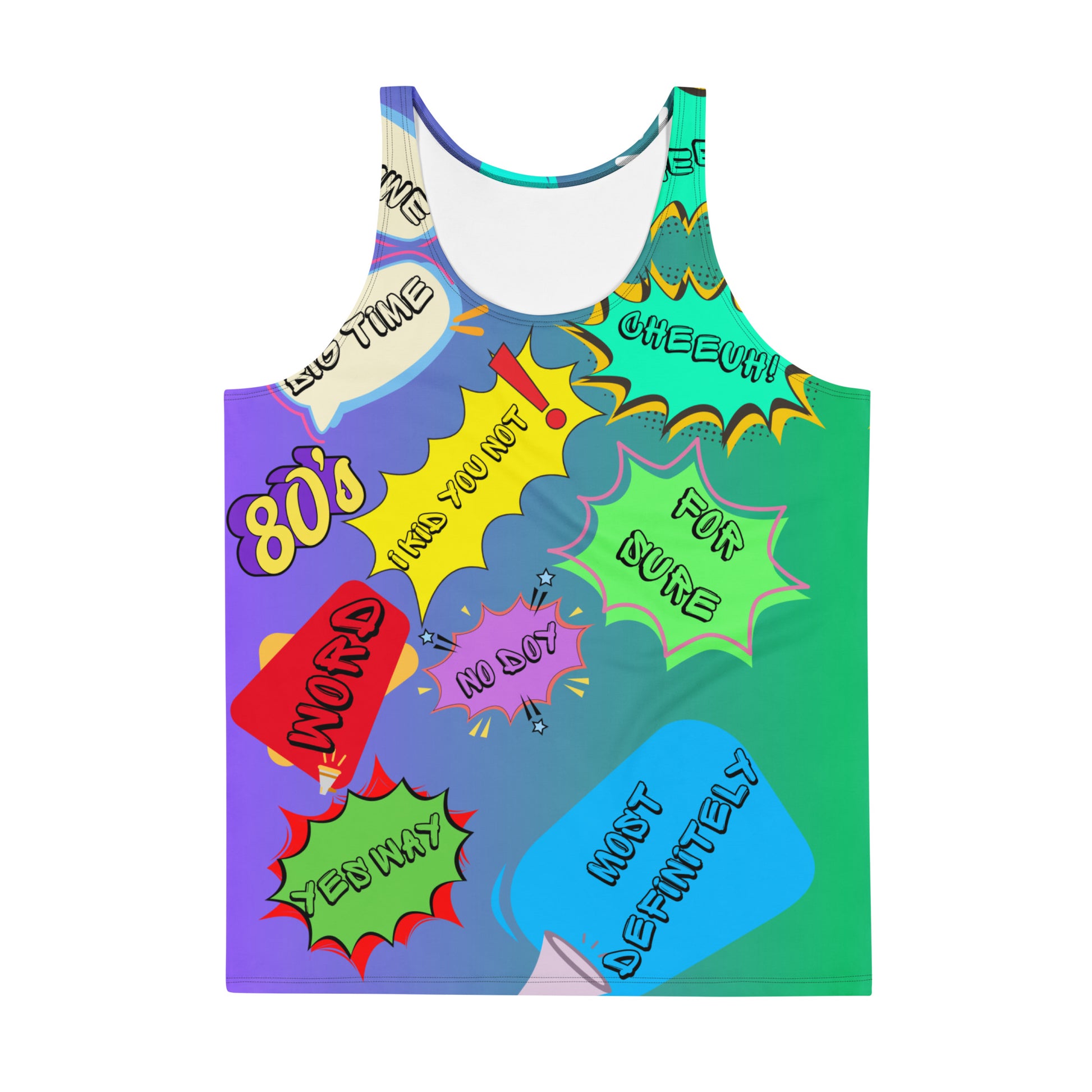 Men’s 80s Pop Art Tank Top with Neon Memphis Design – Hipyfi Clothes & Design. Front-3