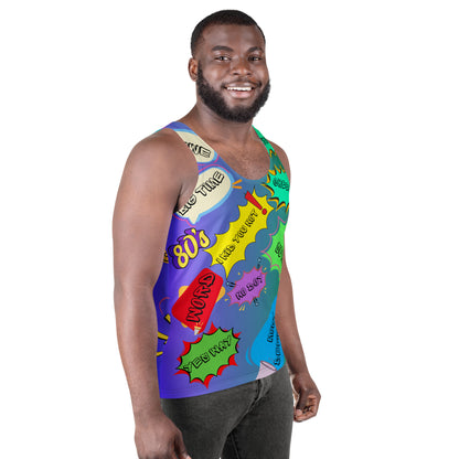 Men’s 80s Pop Art Tank Top with Neon Memphis Design – Hipyfi Clothes & Design. right-front