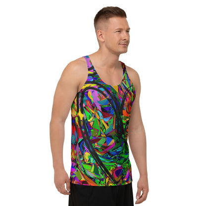 Neon Mythos Men's Street Art Tank Top - Abstract colorful graphic design by Hipyfi Clothes & Design right-front