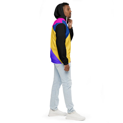Hipyfi men's lightweight geometric windbreaker jacket with hood – abstract streetwear style in vibrant colors right-3