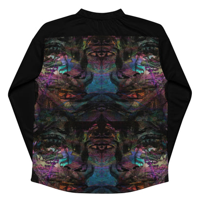 Unisex Chromatic Dreams Eco-Friendly Hockey Jersey with vibrant abstract art print, made from recycled polyester by Hipyfi Clothes & Design. Back-5