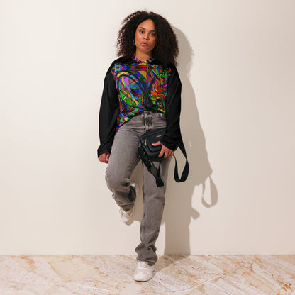 Neon Mythos Unisex Hockey Jersey with abstract vibrant digital print by Hipyfi – eco-friendly streetwear for fans Front -2
