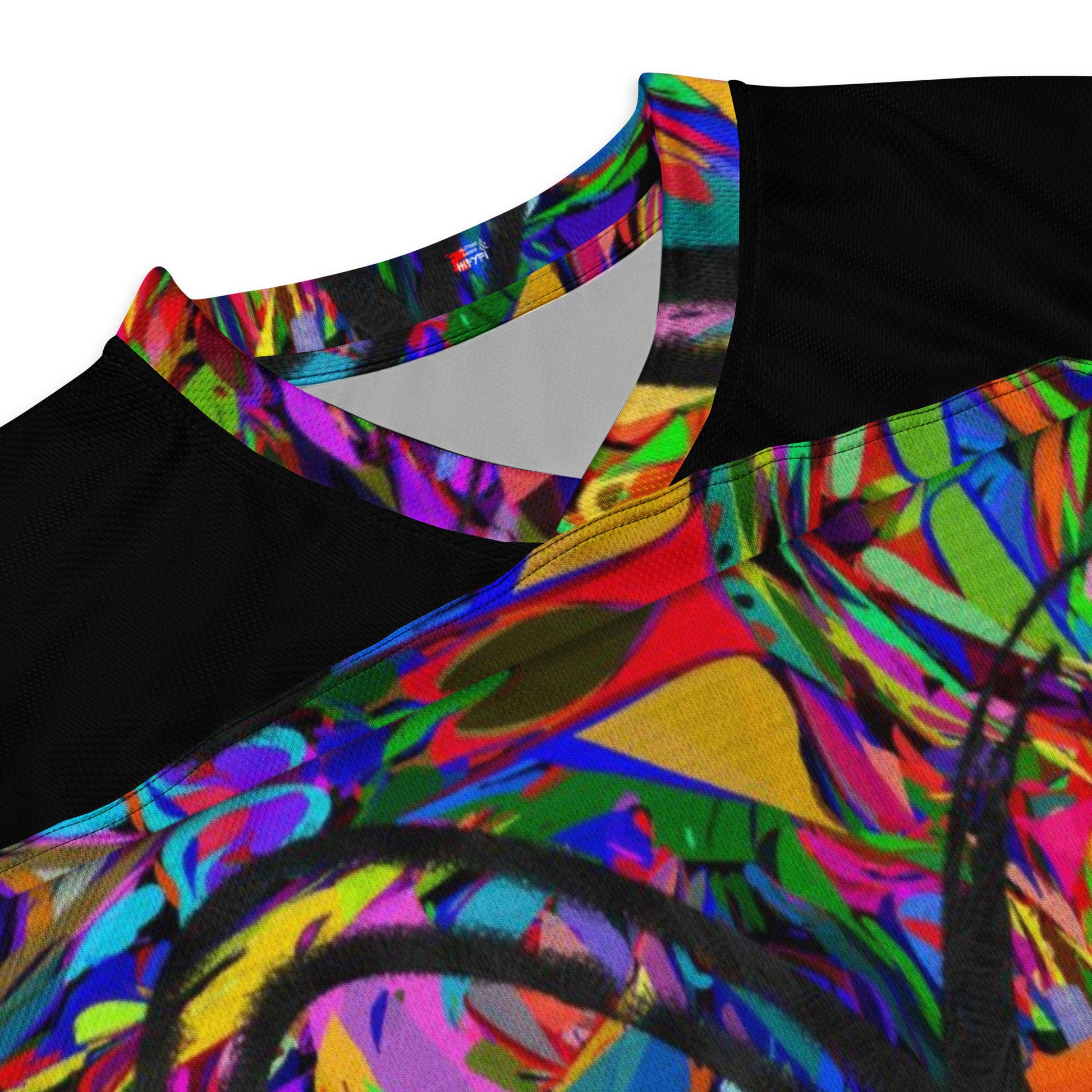 Neon Mythos Unisex Hockey Jersey with abstract vibrant digital print by Hipyfi – eco-friendly streetwear for fans  product-details-2