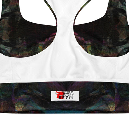 Wire-free high-impact sports bra for running: UPF 50+ seamless recycled fabric, plus-size inclusive longline design by Hipyfi. product-details