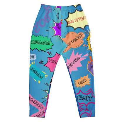 Hipyfi Retro Recycled Men’s Joggers – 80s Pop-Art Streetwear, Sustainable Fashion with Bold Graphic Design and Slim Fit. Back-4
