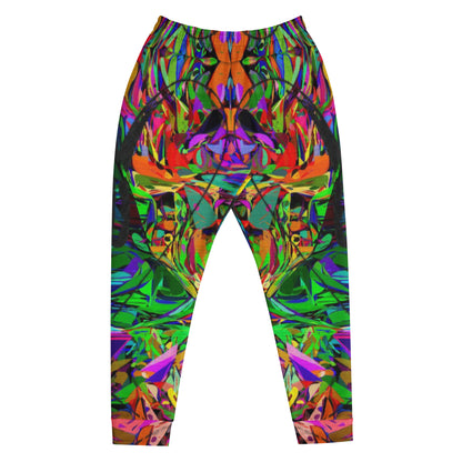 Neon Mythos Abstract Joggers for Men – Colorful, eco-friendly recycled streetwear with slim fit and vibrant graphic design by Hipyfi Clothes & Design. Front-4