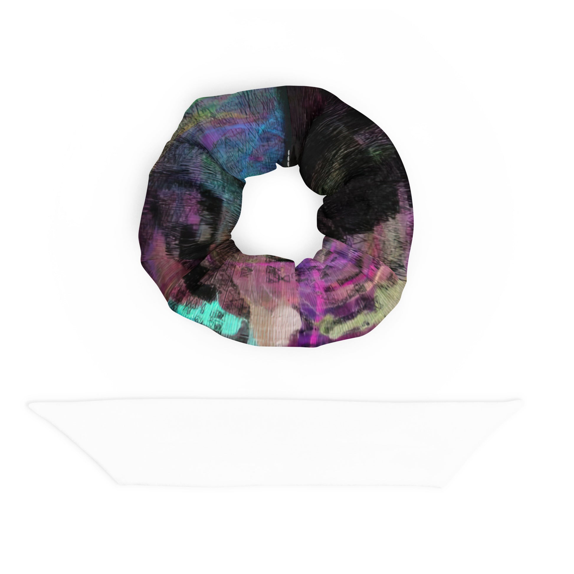 Hipyfi Chromatic Dreams Scrunchies – Bold recycled unisex hair tie with vibrant abstract design. back-4