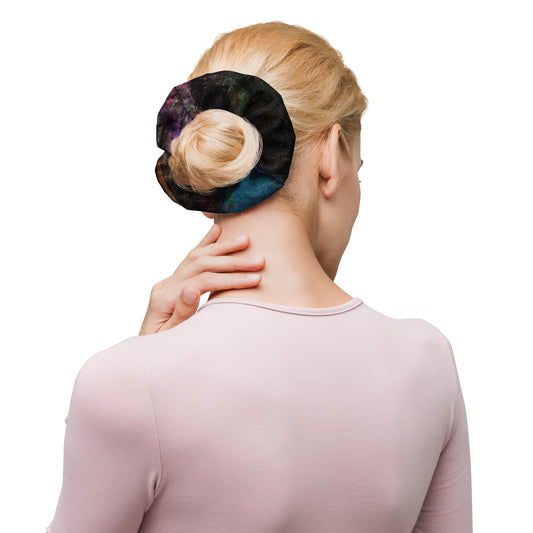 Hipyfi Chromatic Dreams Scrunchies – Bold recycled unisex hair tie with vibrant abstract design. back