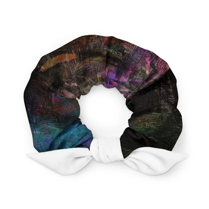 Hipyfi Chromatic Dreams Scrunchies – Bold recycled unisex hair tie with vibrant abstract design. front-2