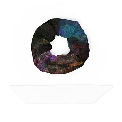 Hipyfi Chromatic Dreams Scrunchies – Bold recycled unisex hair tie with vibrant abstract design. front-3