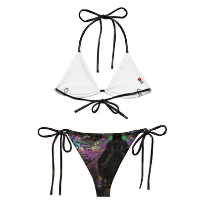 Vibrant abstract recycled bikini, UPF 50+, and eco-friendly materials. Hipyfi Chromatic Dreams sustainable swimwear for women. back-2