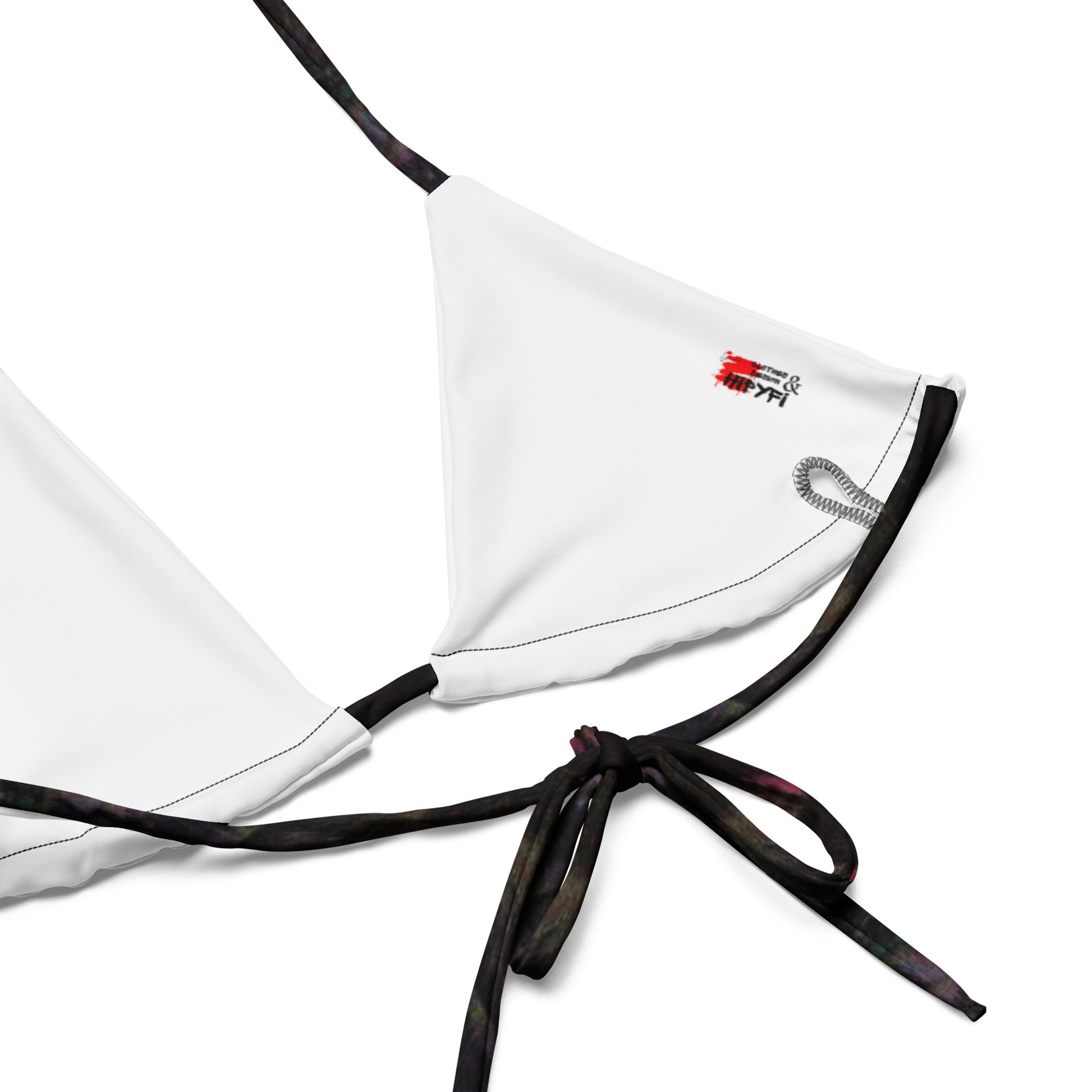 Vibrant abstract recycled bikini, UPF 50+, and eco-friendly materials. Hipyfi Chromatic Dreams sustainable swimwear for women. product-details