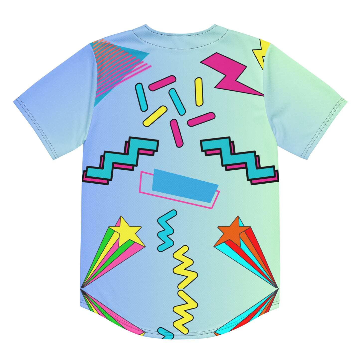 Retro recycled unisex baseball jersey with 80s graphic design by Hipyfi Clothes & Design back-4