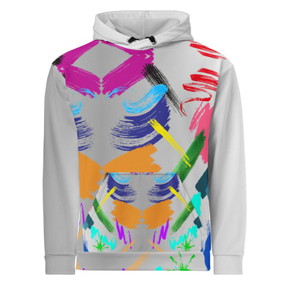 Hipyfi Recycled Unisex Hoodie with bold abstract paintstroke design and eco-friendly fabric. front-4