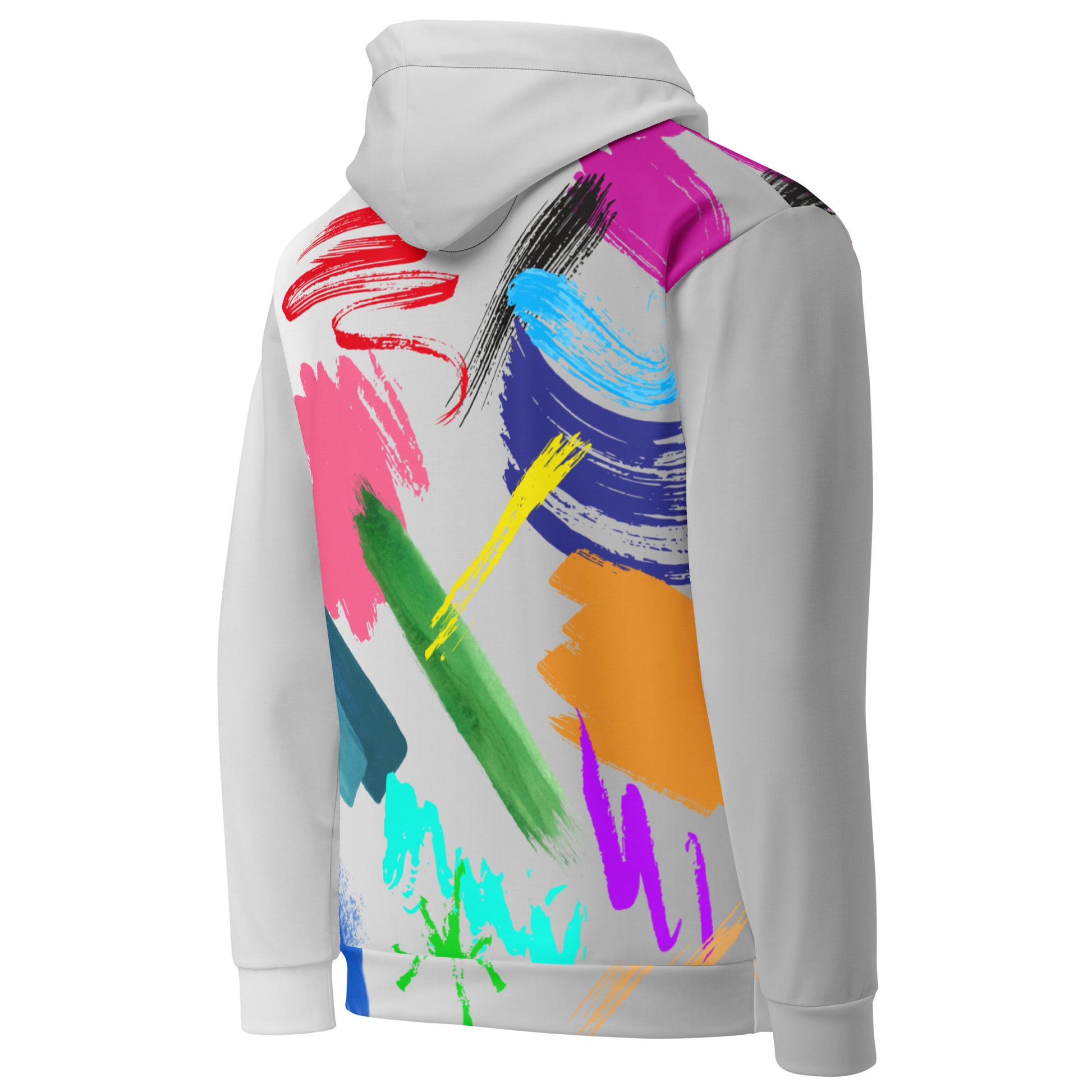 Hipyfi Recycled Unisex Hoodie with bold abstract paintstroke design and eco-friendly fabric. right-back-4