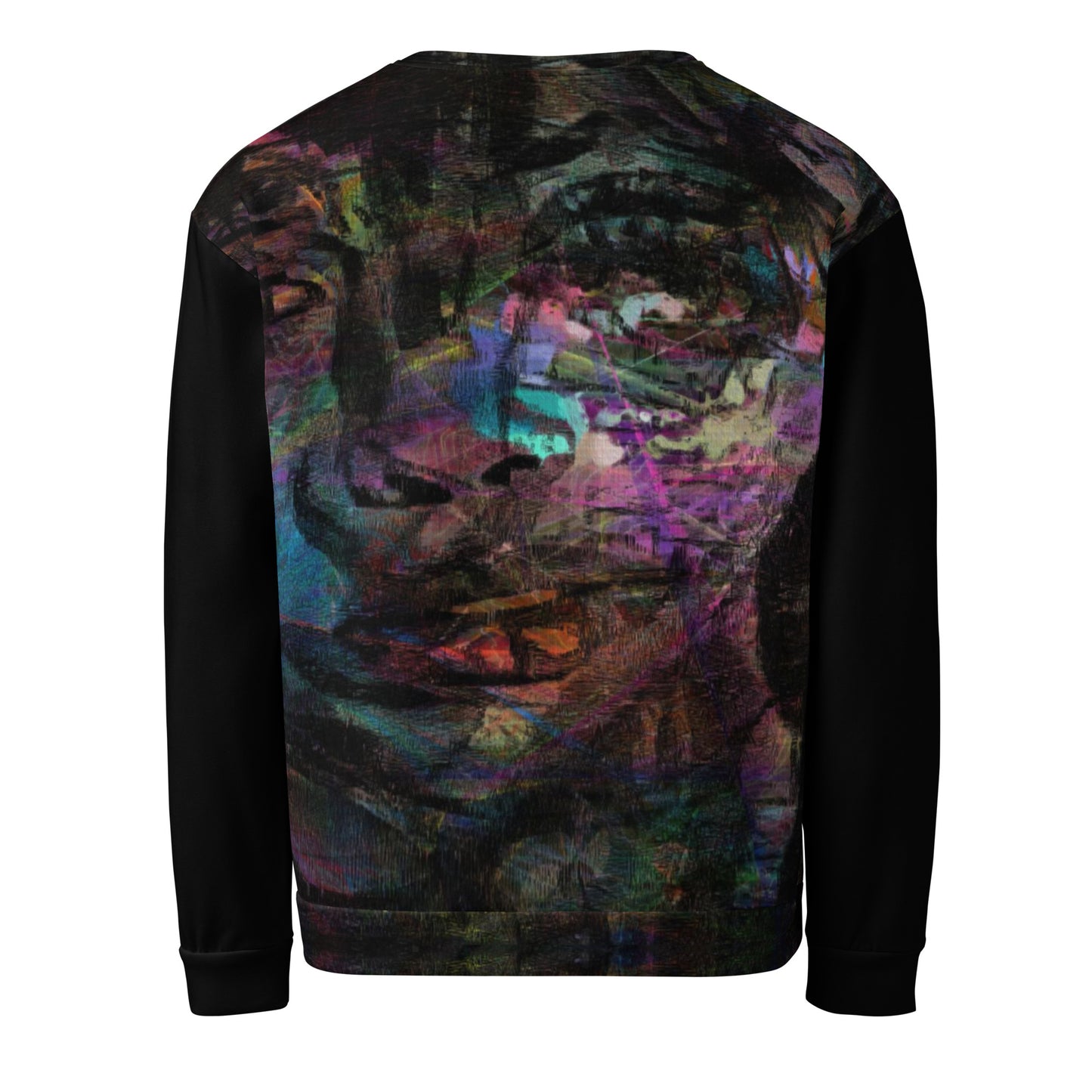 Chromatic Dreams Unisex Eco Sweatshirt by Hipyfi – sustainable recycled fabric with vibrant abstract graphic print in bold colors. back-6