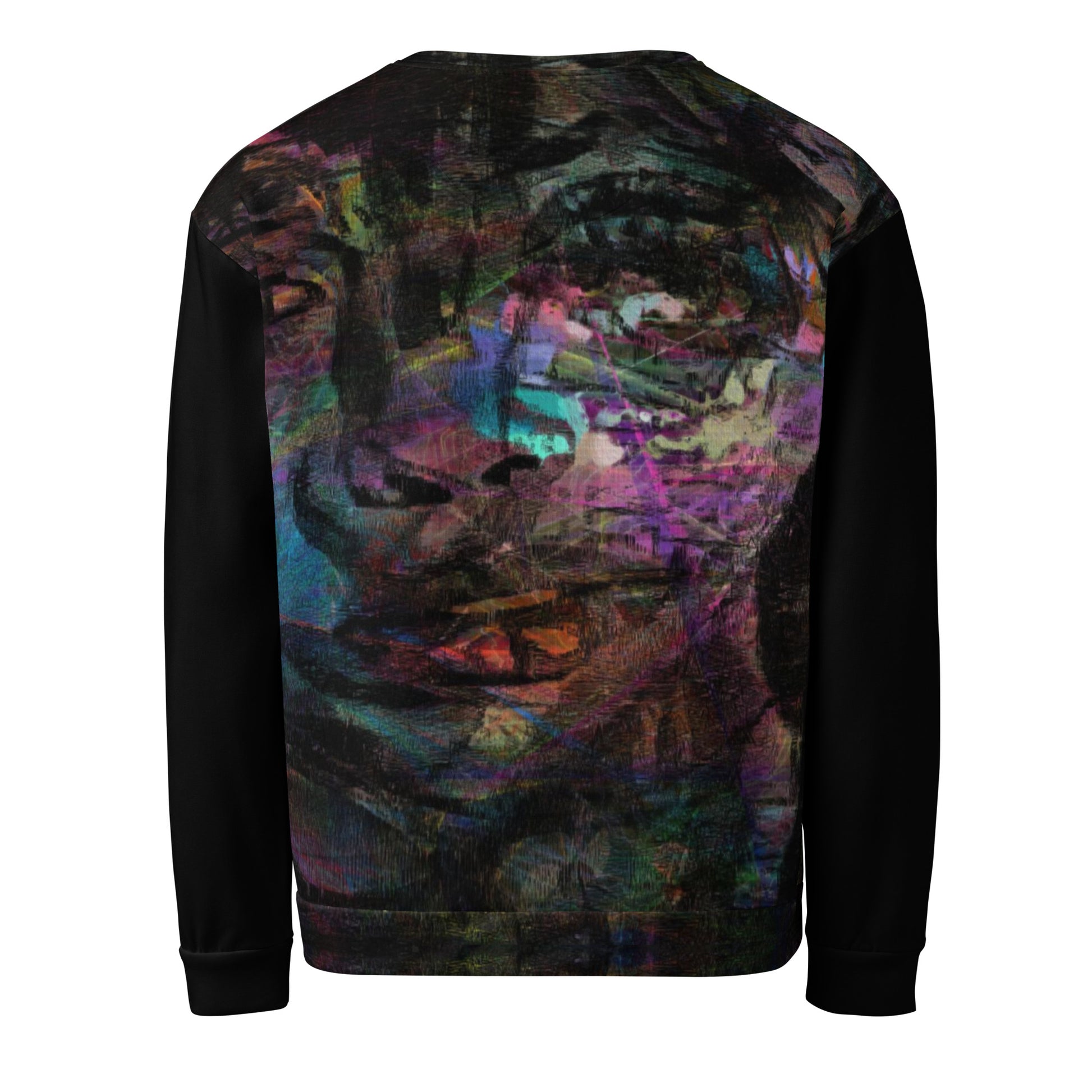 Chromatic Dreams Unisex Eco Sweatshirt by Hipyfi – sustainable recycled fabric with vibrant abstract graphic print in bold colors. back-6
