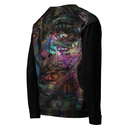 Chromatic Dreams Unisex Eco Sweatshirt by Hipyfi – sustainable recycled fabric with vibrant abstract graphic print in bold colors. right-back-6