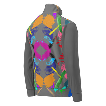 Hipyfi Recycled Unisex Track Jacket with vibrant artistic design, eco-friendly streetwear made from recycled polyester. right-back-4