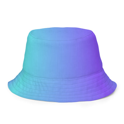 Reversible retro bucket hat with 80s pattern and gradient design by Hipyfi Clothes & Design back-inside-4