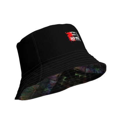 Hipyfi Chromatic Dreams Reversible Bucket Hat: Vibrant modern art print, unisex design. Lightweight & breathable for festivals. product-details-inside