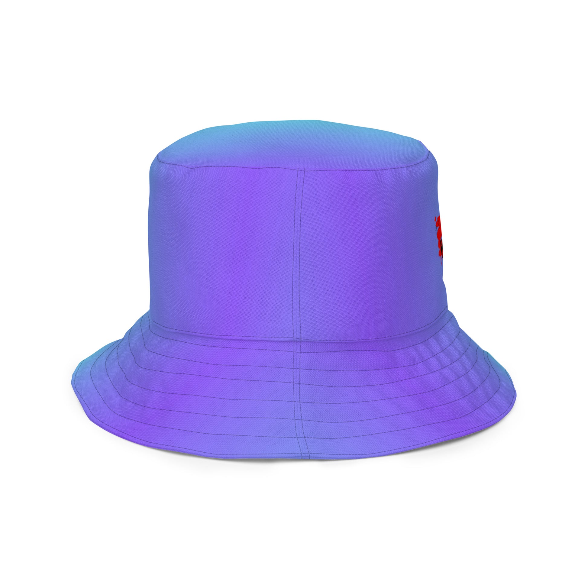 Reversible retro bucket hat with 80s pattern and gradient design by Hipyfi Clothes & Design right-inside-4