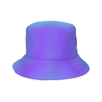Reversible retro bucket hat with 80s pattern and gradient design by Hipyfi Clothes & Design right-inside-4
