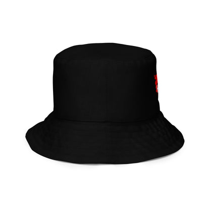Neon Mythos reversible bucket hat with abstract multicolor streetwear design, unisex fit by Hipyfi Clothes & Design. right-inside