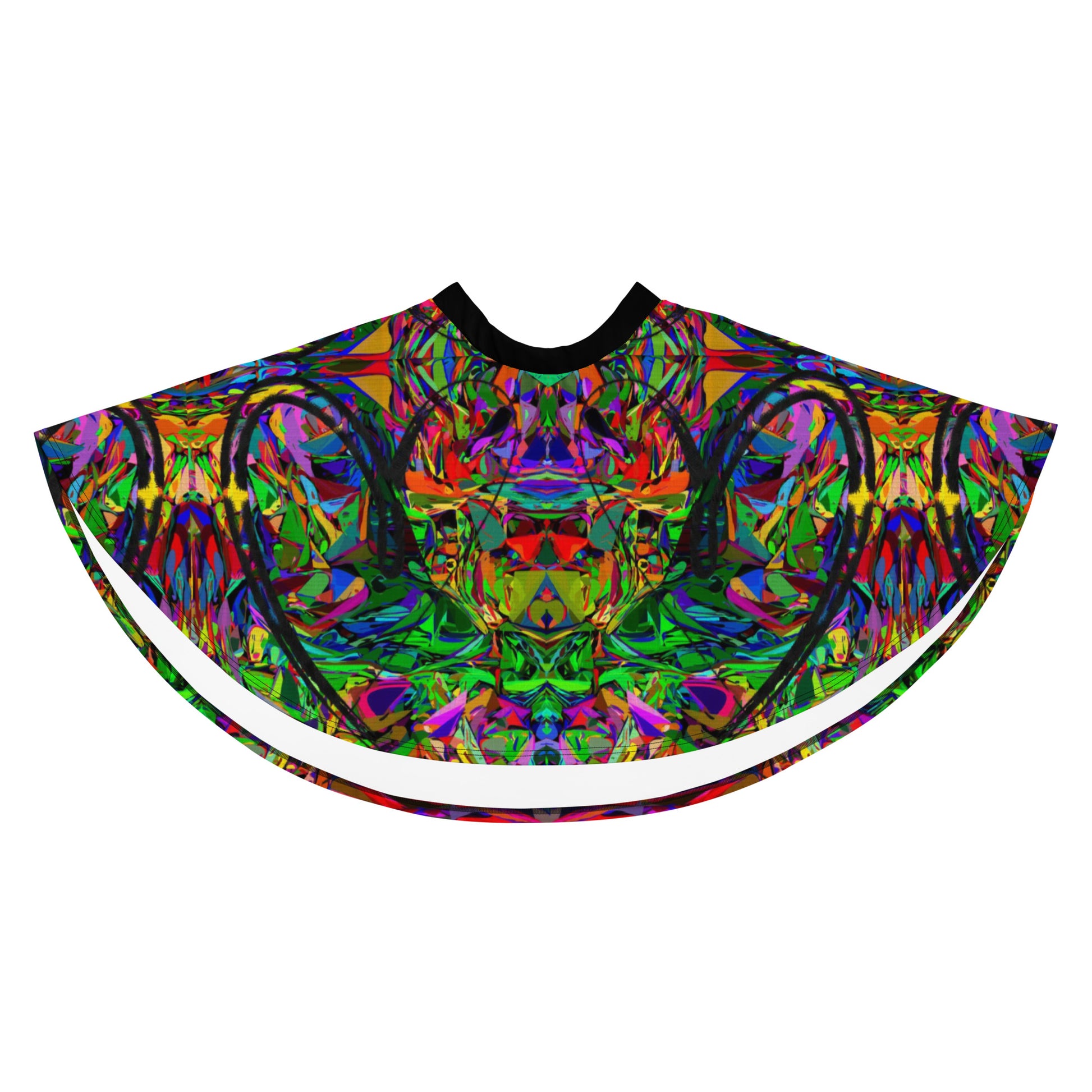 Women’s neon abstract skater skirt with colorful street art print – Hipyfi Clothes & Design Front-3