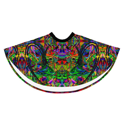 Women’s neon abstract skater skirt with colorful street art print – Hipyfi Clothes & Design Front-3