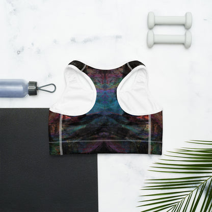 Chromatic Dreams Sports Bra, featuring a scoop neckline, racerback design, and moisture-wicking fabric for medium-support workouts. back