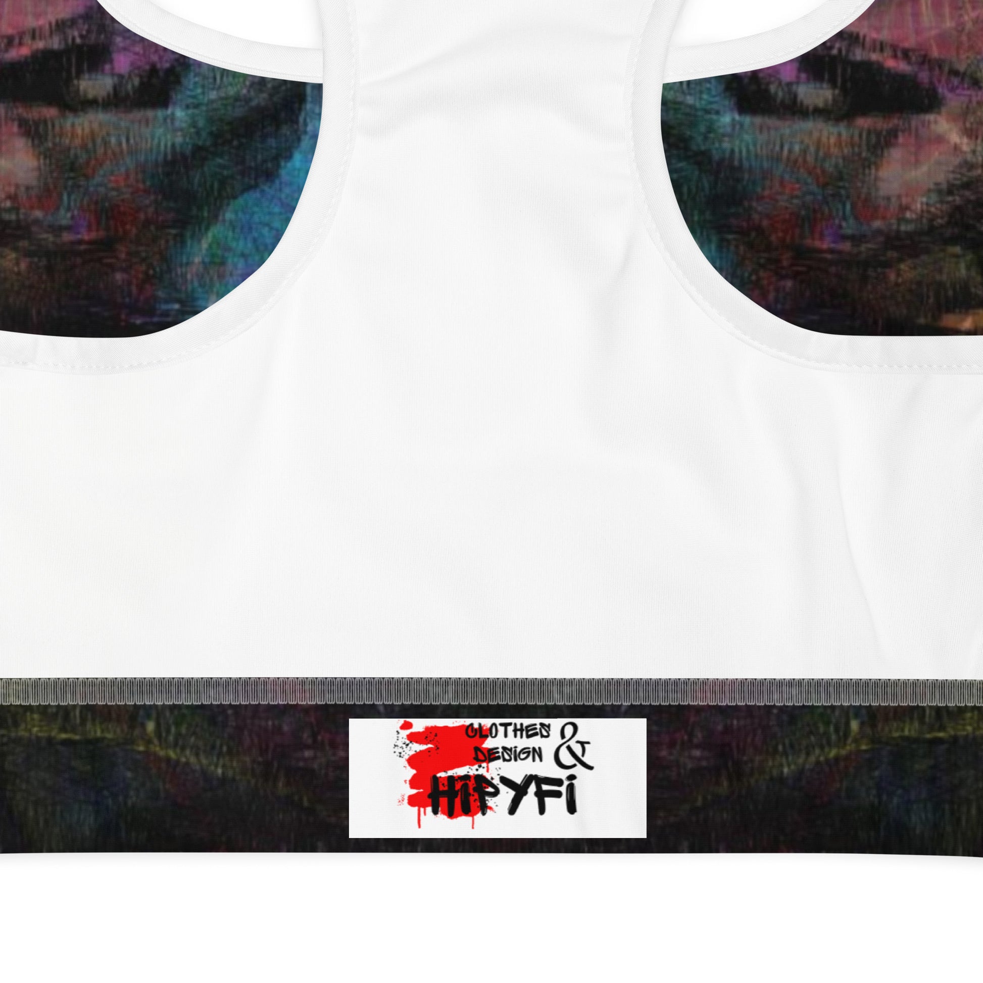 Chromatic Dreams Sports Bra, featuring a scoop neckline, racerback design, and moisture-wicking fabric for medium-support workouts. product-details