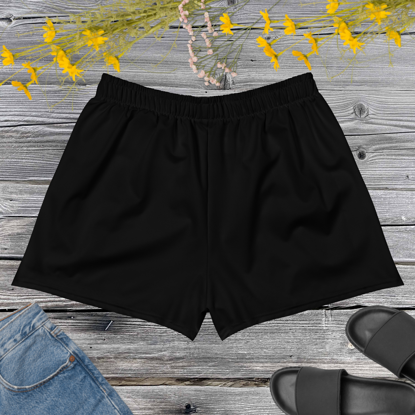 Chromatic Dreams eco-friendly unisex athletic shorts with colorful abstract print by Hipyfi Clothes & Design Back-3