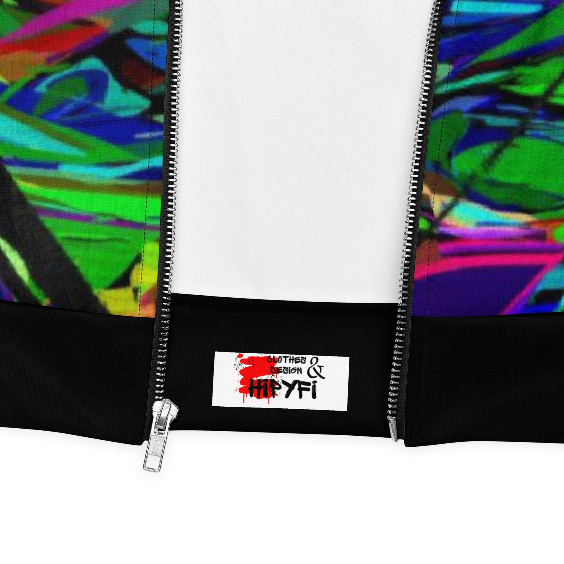 Unisex bomber jacket with vibrant neon abstract print – streetwear by Hipyfi Clothes & Design product-details