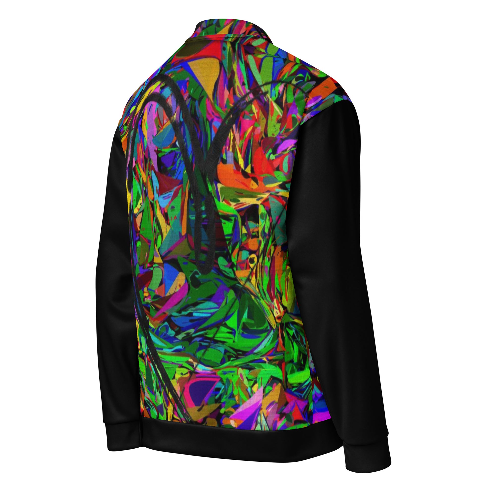 Unisex bomber jacket with vibrant neon abstract print – streetwear by Hipyfi Clothes & Design Right-Back-5