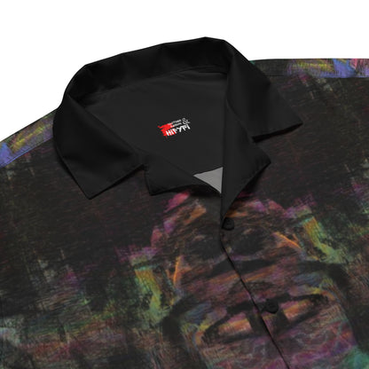 Hipyfi Colorful unisex button-up shirt with abstract and modern design in vibrant colors. Ideal for summer, with UPF50+ sun protection. product-details