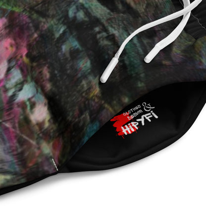 Chromatic Dreams unisex recycled wide-leg joggers with vibrant abstract art print – Hipyfi streetwear product-details