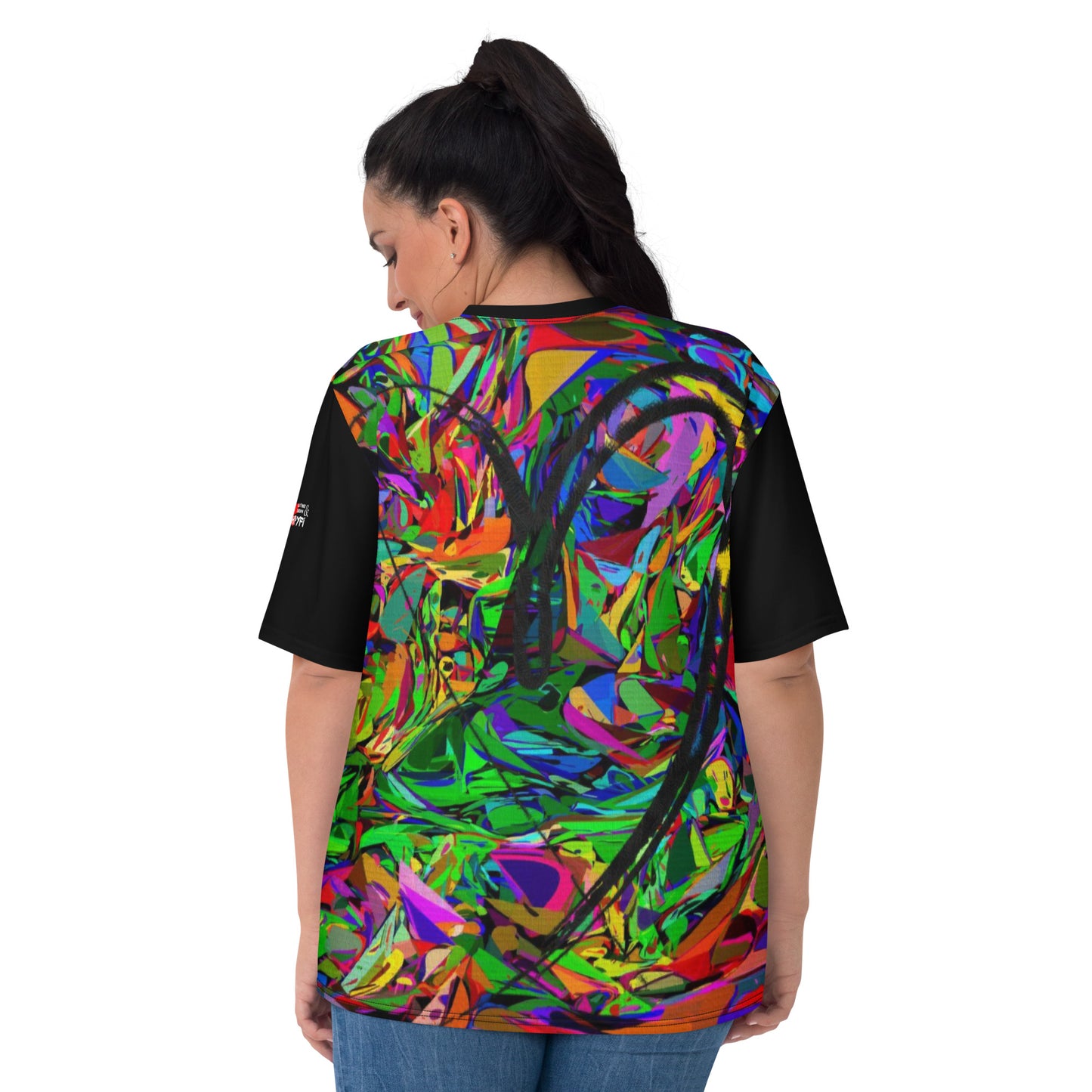 Neon Mythos Women's Crew Neck T-Shirt – Colorful abstract art graphic design by Hipyfi Clothes & Design Back