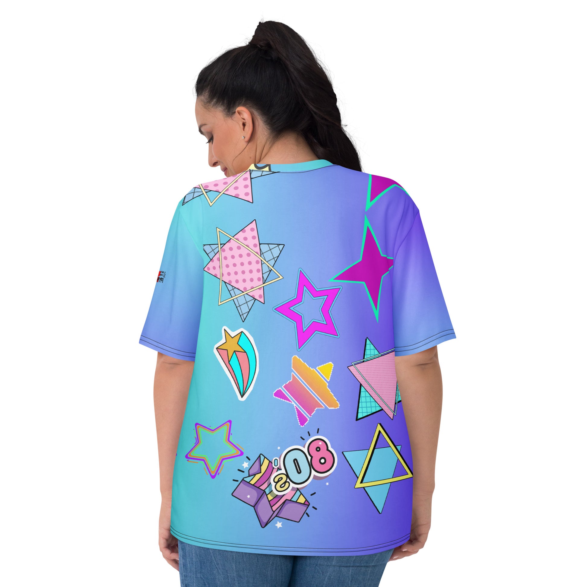 Women’s 80s Pop Art T-Shirt with Retro Neon Speech Bubbles – Hipyfi Clothes & Design. Back