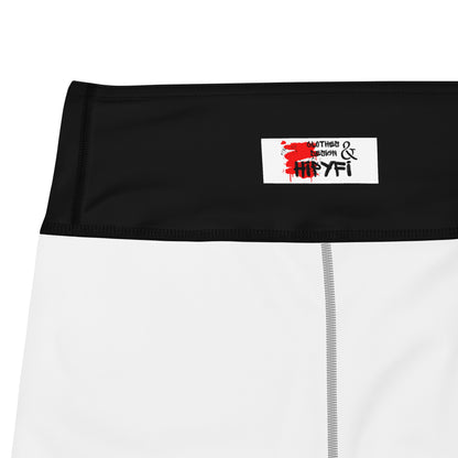 Women’s yoga shorts with vibrant abstract street art print – Neon Mythos design by Hipyfi product-details
